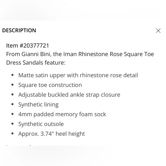 GIANNI BINI NEW IMAN RHINESTONE ROSE SQUARE TOE DRESS SANDAL - Picture 7 of 7